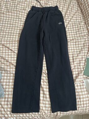 ALO Yoga Black Wide Leg Sweatpants